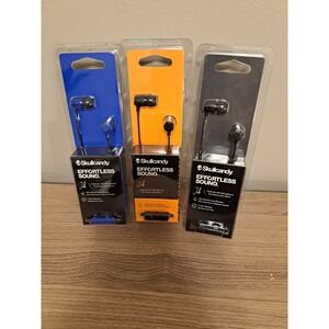 Skullcandy Jib Earbuds Microphone Remote Black Wired In Ear Headphones LOT OF 3!